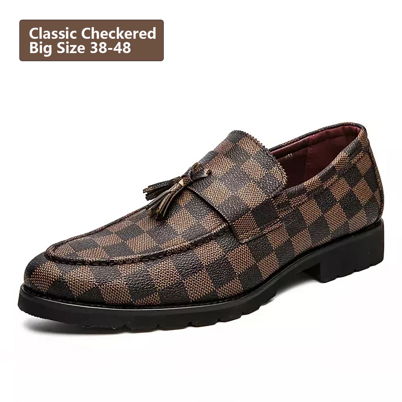 New Styles Men&#39;s Black Brown Leather Casual Loafers Size 48 14 Designer Easy Wear Dress Shoes 