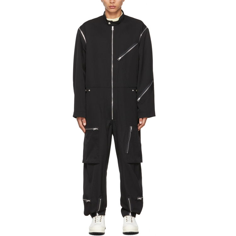 New Fashion Simple Zipper Pocket Tracksuit Men&#39;s Solid Sets Casual Sport Wear Jumpsuit&amp; Tracksuit 