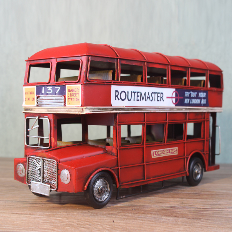 Metal Antiqu Eco-friendly Red Cheap Popular With Everyone Die Cast Toy School Bus Toy 